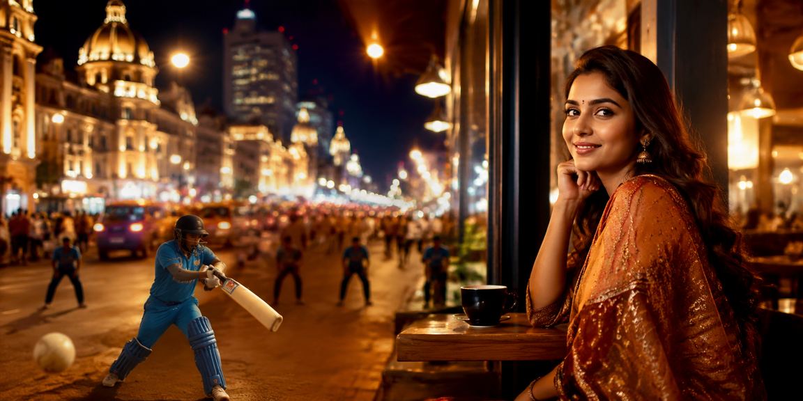 Night market in Bengaluru with cricket fans betting on mobiles