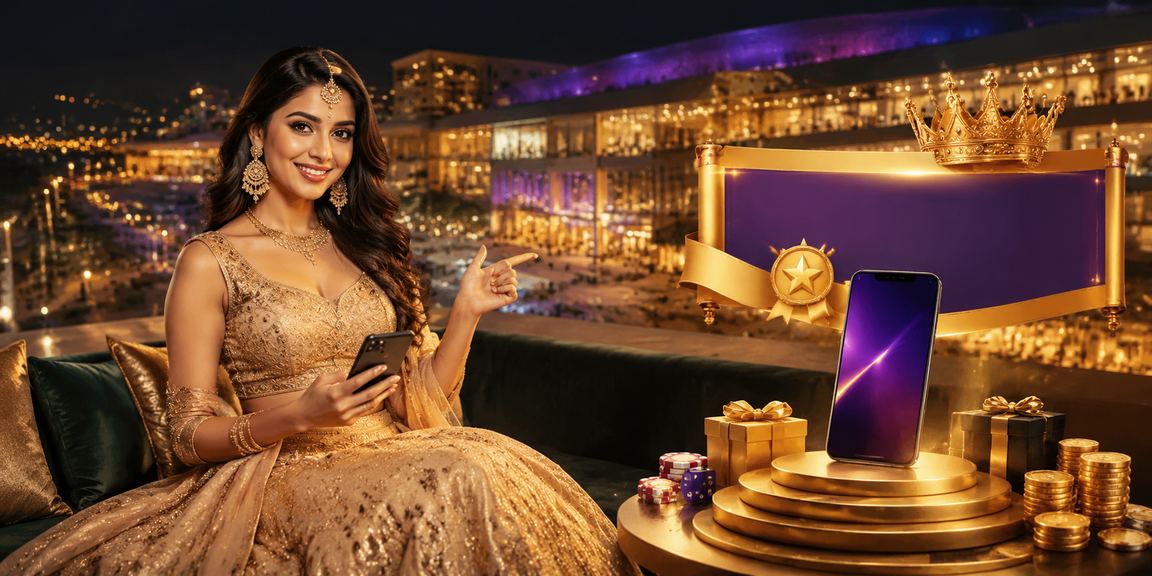 VIP player enjoying casino bonus in a colorful Indian attire in Delhi